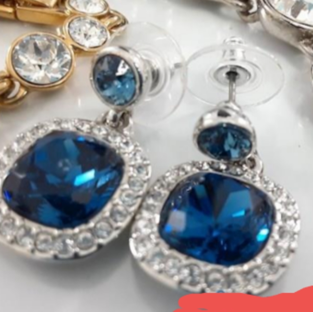 Givenchy Faux Blue crystal earrings